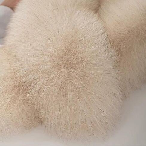Real Fur Scarf - Fox Fur Front, Rex Rabbit Back, Double Sided, Cold Weather Neck Warmer in Saudi Arabia
