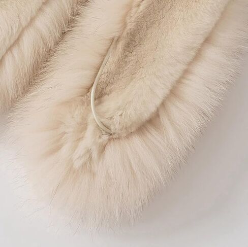 Real Fur Scarf - Fox Fur Front, Rex Rabbit Back, Double Sided, Cold Weather Neck Warmer in Saudi Arabia
