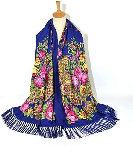 وشاح كاتم الصوت على الطراز الروسي شرابة تقليدية غريبة غريبة دافئة شال طويلة مستطيلة طويلة in Kuwait
