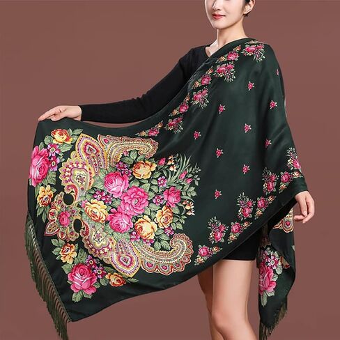 وشاح كاتم الصوت على الطراز الروسي شرابة تقليدية غريبة غريبة دافئة شال طويلة مستطيلة طويلة in Saudi Arabia