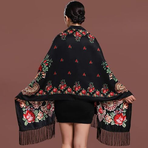 وشاح كاتم الصوت على الطراز الروسي شرابة تقليدية غريبة غريبة دافئة شال طويلة مستطيلة طويلة in Saudi Arabia