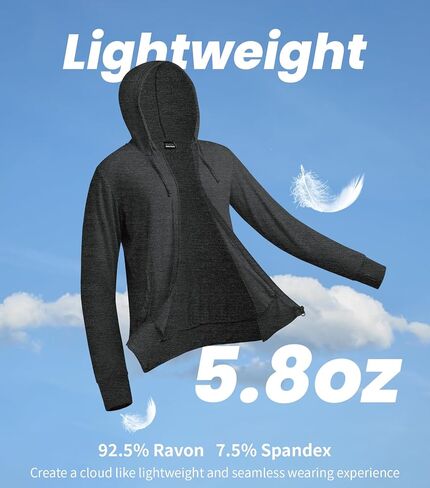 LETAOTAO Womens' Lightweight Zip Up Hoodies Stretch Thin Summer Jackets For Women in Kuwait