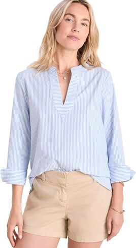 vineyard vines Women's Harbor Seersucker Savannah Popover in Saudi Arabia