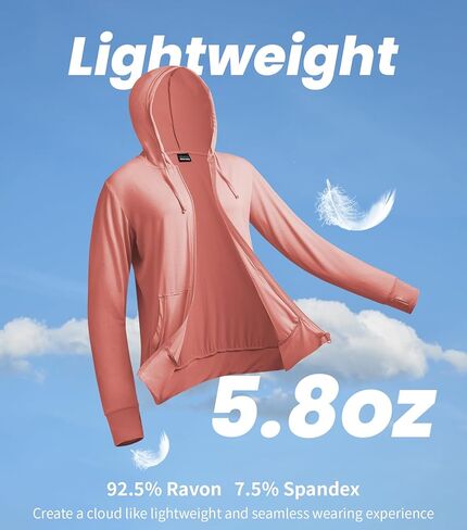 LETAOTAO Womens' Lightweight Zip Up Hoodies Stretch Thin Summer Jackets For Women in Kuwait