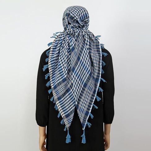 وشاح Cot-Oath Keffiyeh للرجال شيماغ الصحراء التكتيكية واشف النساء العرب الرقبة غطاء شرابة شرابة in Kuwait