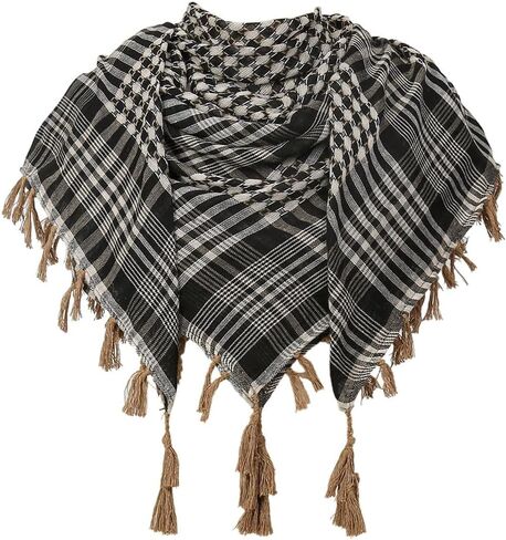 وشاح Cot-Oath Keffiyeh للرجال شيماغ الصحراء التكتيكية واشف النساء العرب الرقبة غطاء شرابة شرابة in Kuwait
