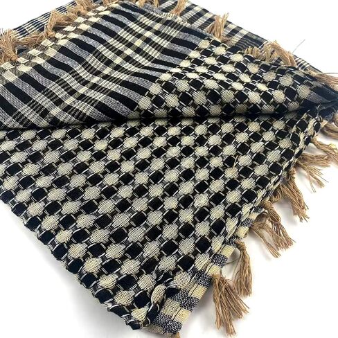 وشاح Cot-Oath Keffiyeh للرجال شيماغ الصحراء التكتيكية واشف النساء العرب الرقبة غطاء شرابة شرابة in Kuwait
