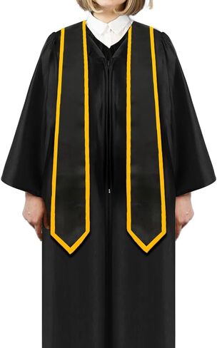 Graduation Stole, Plain Graduation Honor Sash Classic End With Trim Unisex Adult Graduation Stole Class of 2025 in Kuwait