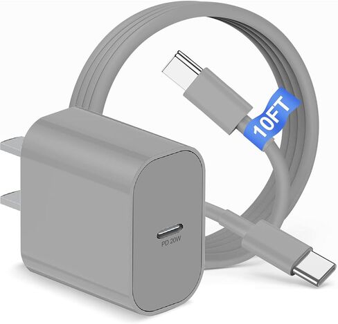 iPhone 15 Charger Block and 6ft Type C to C Cable Cord Long, 20W USB C Fast Charging Plug for Apple iPhone 15 Plus/15 Pro Max,iPad Pro 12.9/11 inch 4/3 th/Air/Mini 6 Gen,Wall Power Adapter Cube Brick in Kuwait