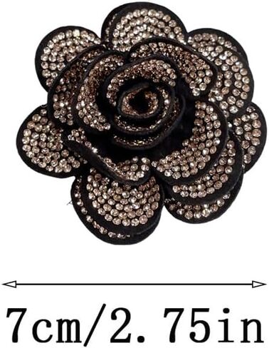 Rhinestone Rose Flower Brooch Lapel Pins for Women Her Fashion Crystal Camellia Flower Brooches Pin for Dress Accessories Jewelry Boutonniere Corsage Wedding Party Birthday Gift 70mm in Kuwait