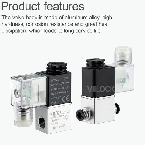 VIILOCK Pneumatic Solenoid Valve, 2 Position 2 Way 1/4"NPT Electric Solenoid Air Valve Normally Closed 2V025-08 (DC24V) in Saudi Arabia
