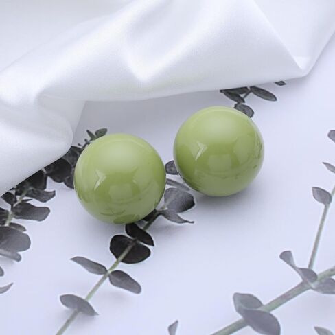 Vintage Large Acrylic Ball Earrings Boho Resin Ball Earrings Round Ball Stud Earrings Statemrnt Acrylic Earrings for Women in Saudi Arabia