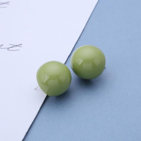 Vintage Large Acrylic Ball Earrings Boho Resin Ball Earrings Round Ball Stud Earrings Statemrnt Acrylic Earrings for Women in Saudi Arabia