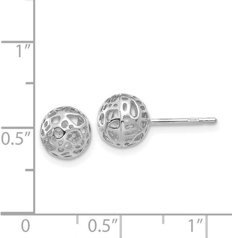 Filigree Cut-Out Ball Post Stud Earrings in Real 14k Gold in Kuwait