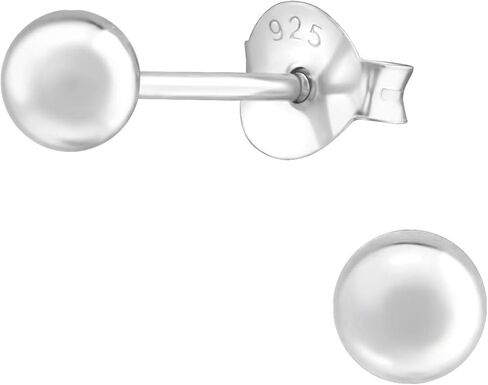 925 sterling Silver Ball Stud أقراط ، تباع كزوج in Kuwait