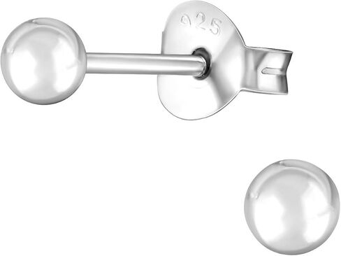 925 sterling Silver Ball Stud أقراط ، تباع كزوج in Kuwait