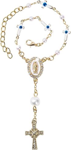 Car Rosary for Rearview Mirror,Cross Rearview Mirror Auto Rosary Beads Car Medal and Cross Hanging Accessories for Mirror Interior Decors for Women Men in Saudi Arabia