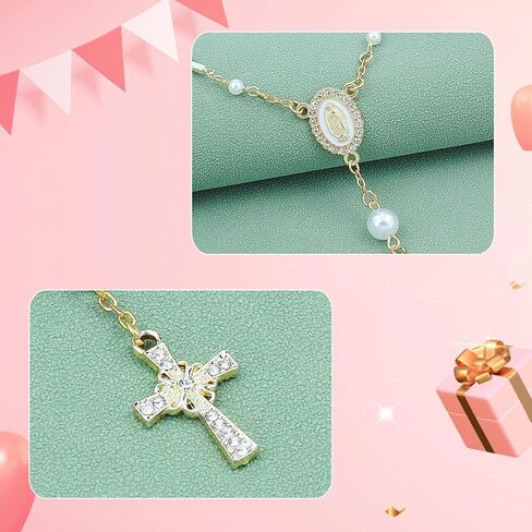 Car Rosary for Rearview Mirror,Cross Rearview Mirror Auto Rosary Beads Car Medal and Cross Hanging Accessories for Mirror Interior Decors for Women Men in Saudi Arabia
