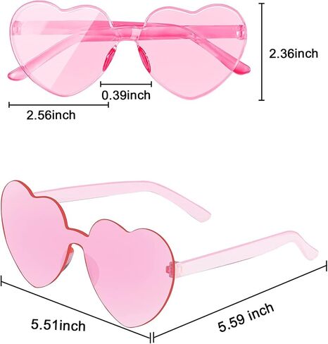 AEAHALY Heart Sunglasses for Women and Men Rimless Heart Shaped Sunglasses Heart Glasses Bachelorette Bride Party Favor in Saudi Arabia