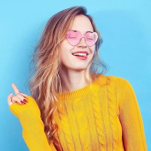 AEAHALY Heart Sunglasses for Women and Men Rimless Heart Shaped Sunglasses Heart Glasses Bachelorette Bride Party Favor in Saudi Arabia