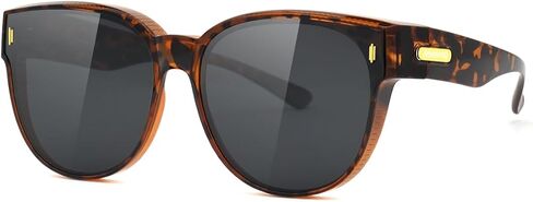 Meeloog Over Glasses Sunglasses for Women Polarized Stylish Large Shades Cover Glass Women Cateye Round UV400 for Driving in Kuwait