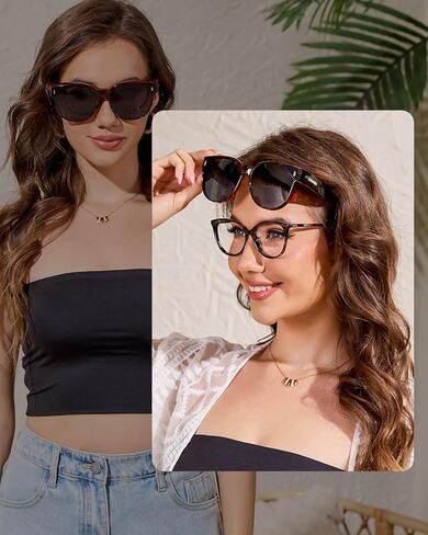 Meeloog فوق النظارات الشمسية للنساء مستقطب ظلال كبيرة أنيقة تغطي الزجاج النساء Cateye Round UV400 للقيادة in Kuwait