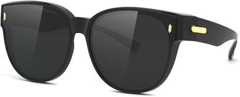 Meeloog Over Glasses Sunglasses for Women Polarized Stylish Large Shades Cover Glass Women Cateye Round UV400 for Driving in Kuwait
