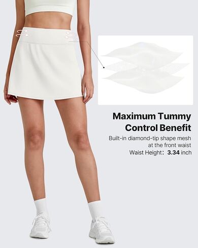 G4Free Barefeel 15" Tennis Skirts for Women High Waisted A Line Casual Athletic Golf Skorts Inner Shorts with 2 Pockets in Saudi Arabia