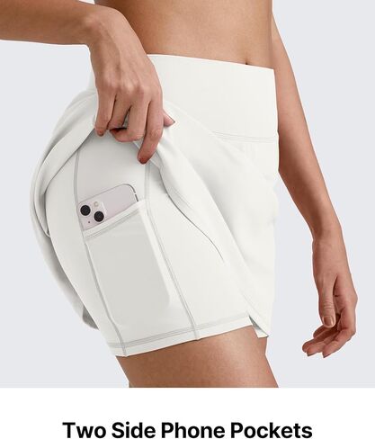 G4Free Barefeel 15" Tennis Skirts for Women High Waisted A Line Casual Athletic Golf Skorts Inner Shorts with 2 Pockets in Saudi Arabia
