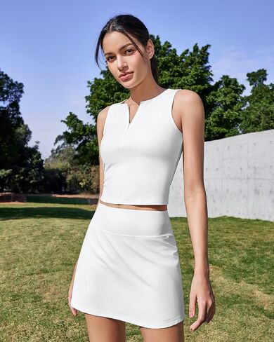 G4Free Barefeel 15" Tennis Skirts for Women High Waisted A Line Casual Athletic Golf Skorts Inner Shorts with 2 Pockets in Saudi Arabia