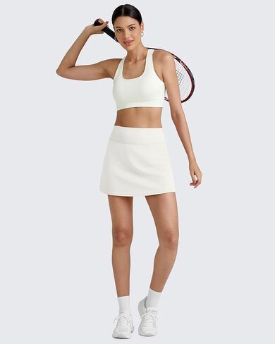 G4Free Barefeel 15" Tennis Skirts for Women High Waisted A Line Casual Athletic Golf Skorts Inner Shorts with 2 Pockets in Saudi Arabia