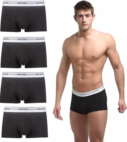 Mens Low Rise Trunks Underwear 180 GSM Cotton Boxer Briefs With Supportive Two-Ply Counter Pouch in Kuwait