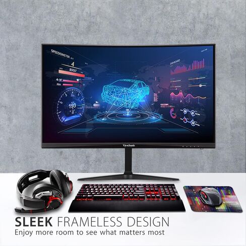 ViewSonic OMNI VX2718-2KPC-MHD 27 Inch Curved 1440p 1ms 165Hz Gaming Monitor with Adaptive Sync, Eye Care, HDMI and Display Port, Black in Saudi Arabia