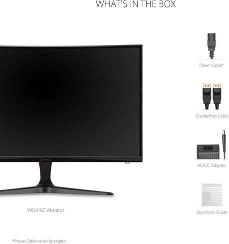 ViewSonic OMNI VX2718-2KPC-MHD 27 Inch Curved 1440p 1ms 165Hz Gaming Monitor with Adaptive Sync, Eye Care, HDMI and Display Port, Black in Saudi Arabia