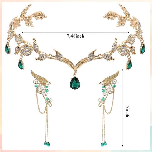 أصفاد الأذن الطازجة قزم و Crown - Crown Fairy Crown و Non Perced Cuffs Renaissance Renfaire Cosplay Assplay in Kuwait