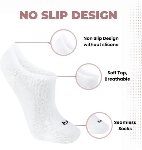 No Show Bamboo Socks - 6 Pairs, Luxury Non-Slip, Super Soft & Breathable Trainer Socks for Men & Women in Saudi Arabia