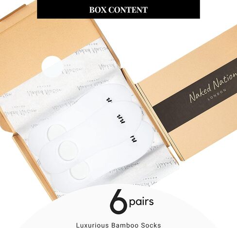 No Show Bamboo Socks - 6 Pairs, Luxury Non-Slip, Super Soft & Breathable Trainer Socks for Men & Women in Saudi Arabia