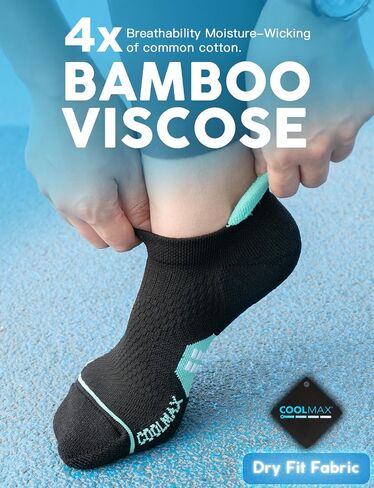 Coolmax Bamboo Viscose Compression Running No Show Socks Women, Anti Blister Moisture Wicking Cushioned workout in Kuwait