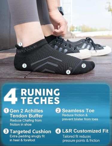 Coolmax Bamboo Viscose Compression Running No Show Socks Women, Anti Blister Moisture Wicking Cushioned workout in Kuwait