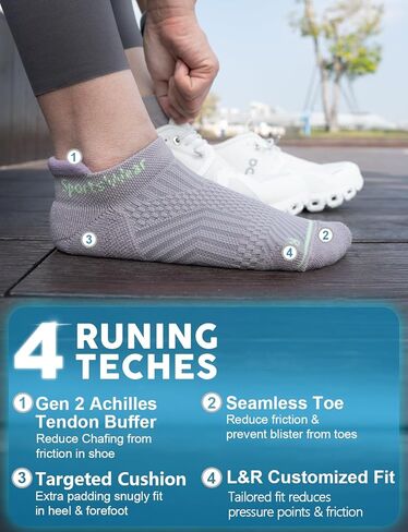 Coolmax Bamboo Viscose Compression Running No Show Socks Women, Anti Blister Moisture Wicking Cushioned workout in Kuwait