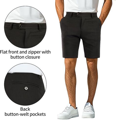 GINGTTO Mens Chino Shorts 9" Inseam Dress Shorts for Men Stretch in Saudi Arabia
