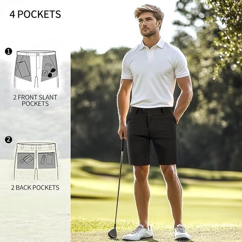GINGTTO Mens Chino Shorts 9" Inseam Dress Shorts for Men Stretch in Saudi Arabia