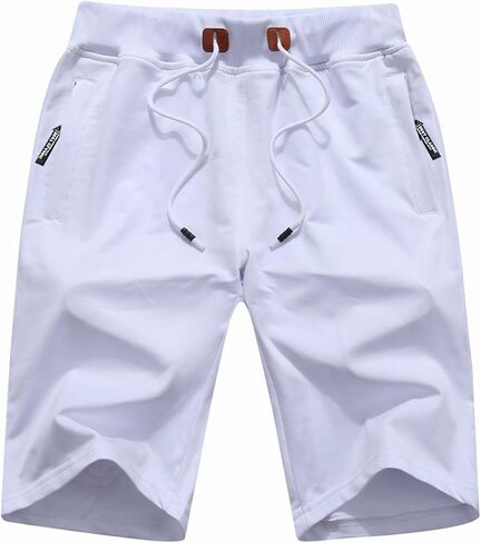 FoxQ Mens Casual Drawstring Shorts with Zipper Pockets Elastic Waist in Saudi Arabia