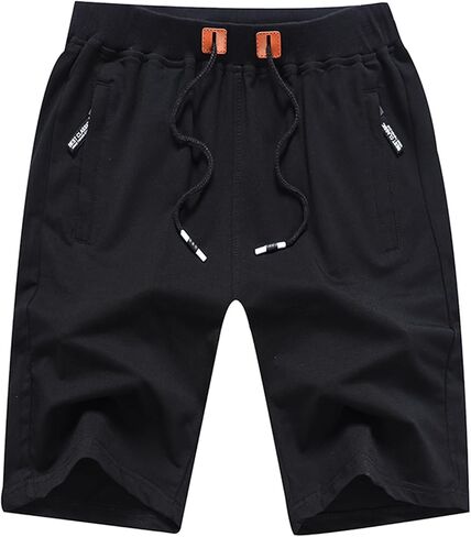 FoxQ Mens Casual Drawstring Shorts with Zipper Pockets Elastic Waist in Saudi Arabia