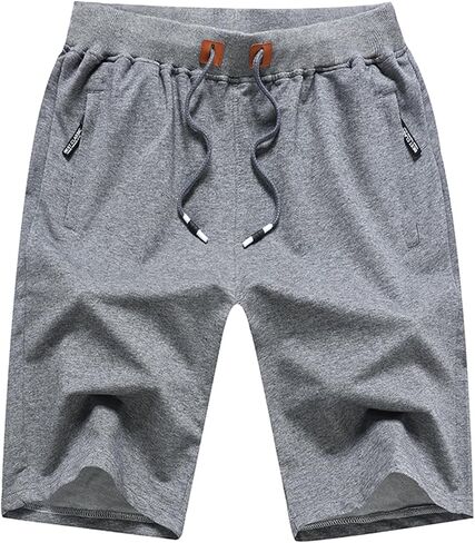 FoxQ Mens Casual Drawstring Shorts with Zipper Pockets Elastic Waist in Saudi Arabia