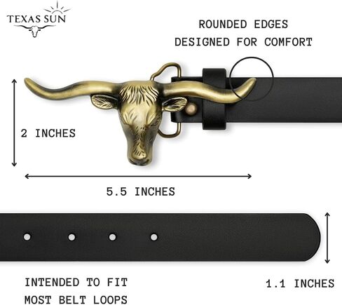 Western Belts for Woman - Leather Cowgirl Belt w/Longhorn Bull Metal Belt Buckle - Stylish Country Concert Outfits in Saudi Arabia