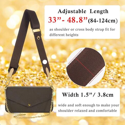 Multi Pouchette Accessories Adjustable Strap, Crossbody Shoulder Purse Strap Replacement, Wide Luxury Bag Strap in Saudi Arabia