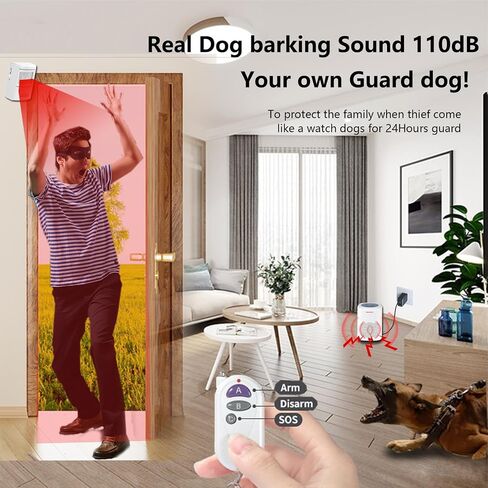 Dog Barking Alarm Motion Detector Outdoor Pir Human Body Motion Sensor Alarm Electronic Burglar Deterrent Activated Home Security (1 Detectors+ 1 Receiver+1 Remote) in Saudi Arabia