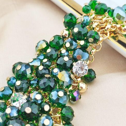 بوكار أزياء الكريستال الكثيفة البيان بيان القلادة الحرك مجموعة للنساء هدية in Kuwait
