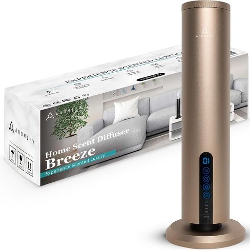 Breeze Diffuser for Home, Office & Spa, Scent Diffuser with Timing Controls, Cordless, Bluetooth Enabled, Safe for Pets & Kids, 1200 Sq Ft Coverage, No Residue, Black (Oil Sold Separately) in Saudi Arabia